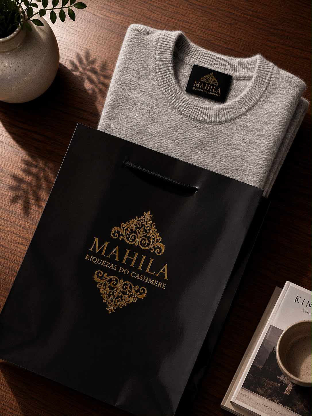 Suéter de Cashmere Gola Redonda