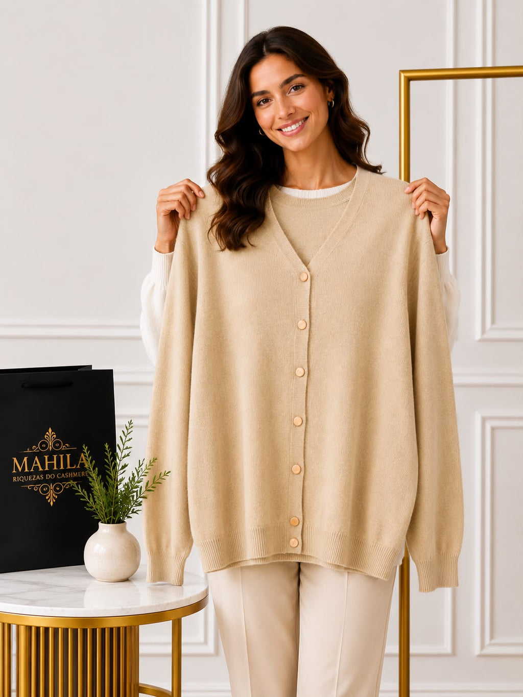 Cardigan de Cashmere com Botões