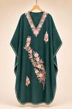 Kaftan Bordado – Verde Floral Rosa