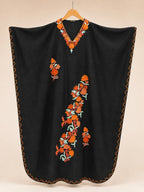Kaftan Bordado – Preto Floral Laranja Turquesa (A)