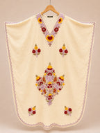 Kaftan Bordado – Amarelo Floral Roxo Diamante