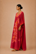 Kaftan Bordado – Vermelho Floral Coral
