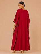 Kaftan Bordado – Vermelho Floral Coral