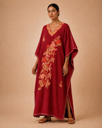 Kaftan Bordado – Vermelho Floral Coral